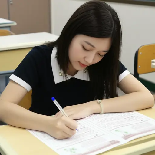 他在考试中表现得很好。