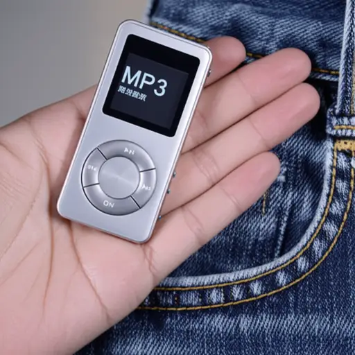 这个MP3播放器很小，可以放进口袋里。