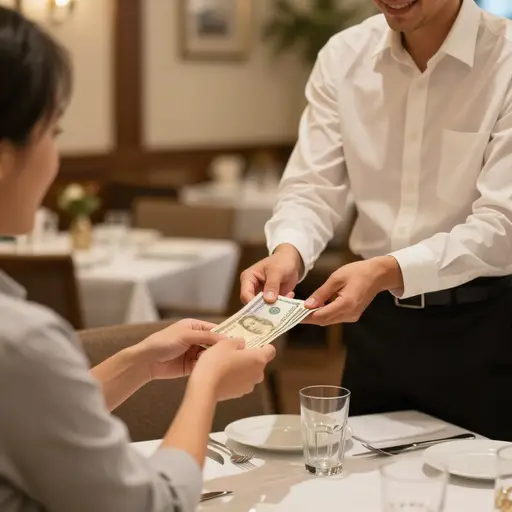 顾客付账时通常会给小费。