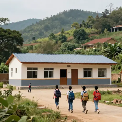 他们在一个偏远地区建了一所学校，以帮助当地儿童。