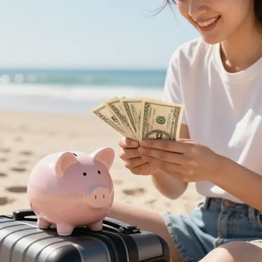 我存了一些钱准备去度假。