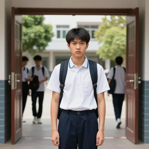我非常害怕在新学校的第一天。