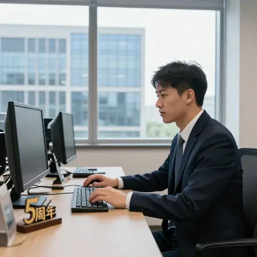 他在这家公司工作已经五年了。