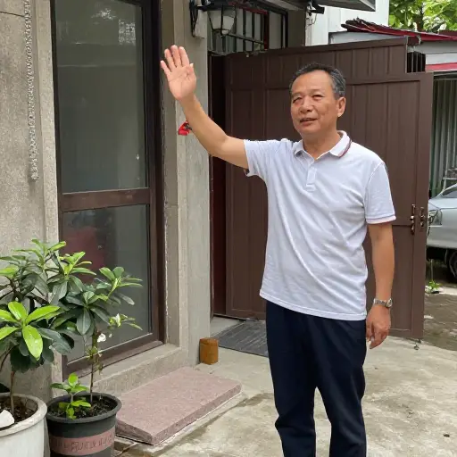 我见到邻居时总会打招呼。
