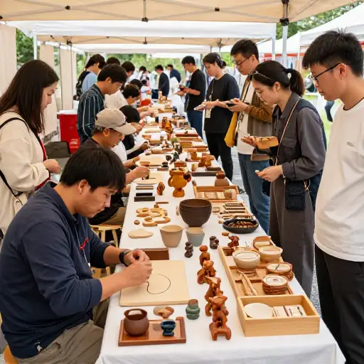 当地的手工艺博览会展示了工匠们的技巧和创造力。