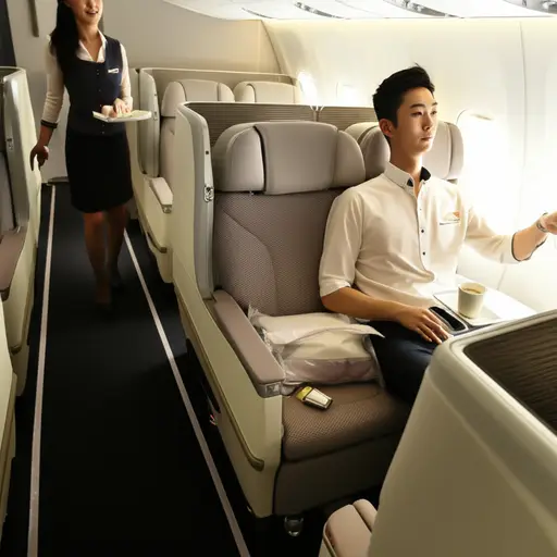 航空公司为头等舱乘客提供了更宽敞的座位和优质服务。