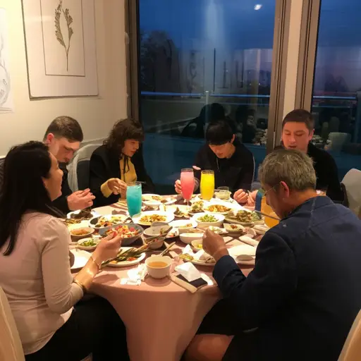 上周末我们出去吃了晚饭。