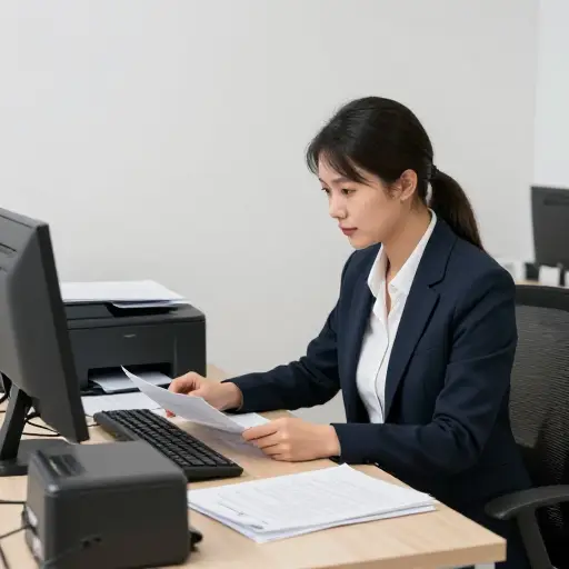 她处理办公室里所有的行政任务。