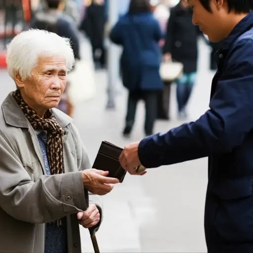 那个骗子把老人当成容易上当的笨蛋，骗走了他的积蓄。