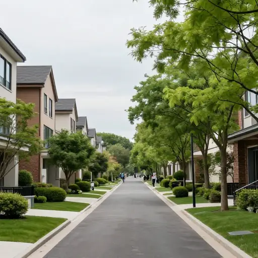 他们决定搬到镇上一个绿化很好的住宅区。