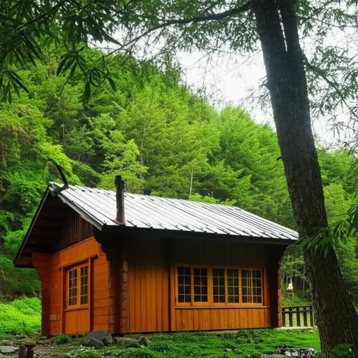 这个小屋建在山阴面，夏天特别凉快。