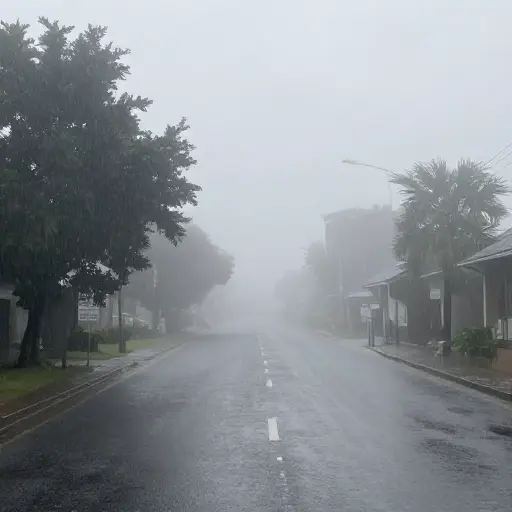 雾变得越来越浓，雨也下得更大了。