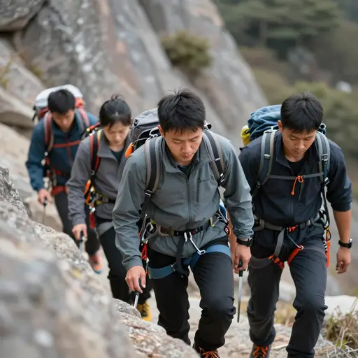 登山者喜欢冒险。