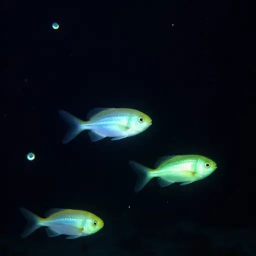 一些深海生物在黑暗的海洋深处发光以吸引猎物。