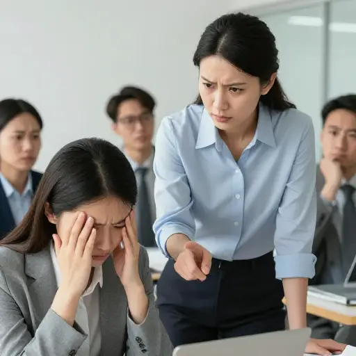 当同事犯小错误时，她总是让他们不好过。