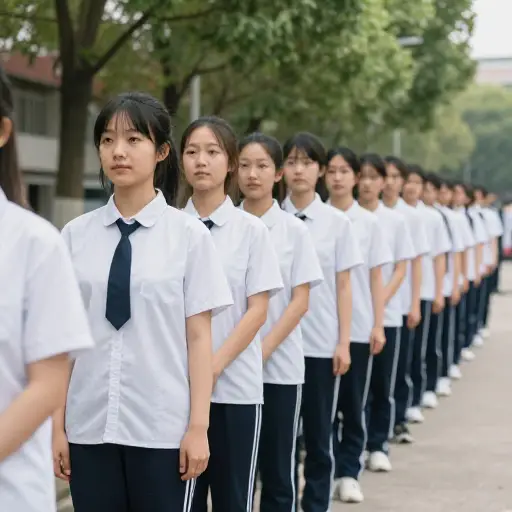 排好队拍集体照。