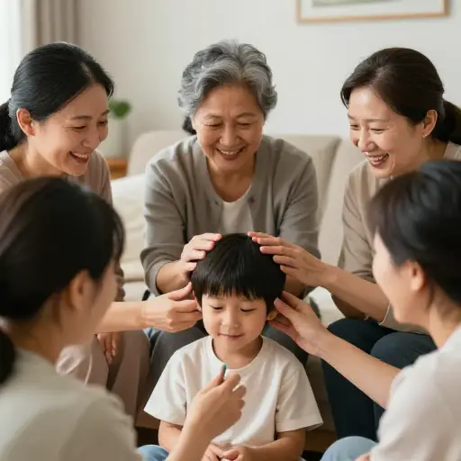 我母亲所有的朋友都会过来拍拍我的头。