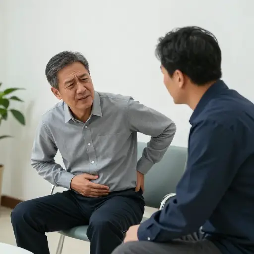 他自己也有慢性背痛，所以当我提到我的不适时，他非常理解。