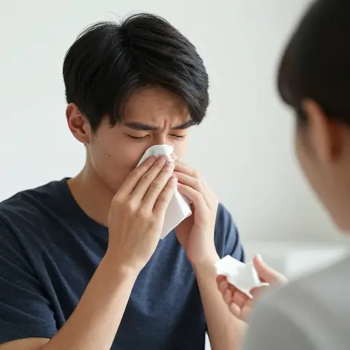 你有纸巾吗？我的鼻子在流鼻涕。