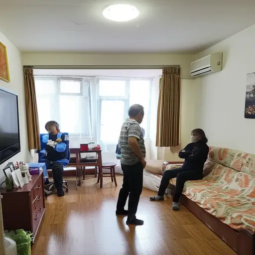 这间小公寓太狭窄了，我们三个人住在一起感到很不舒服。