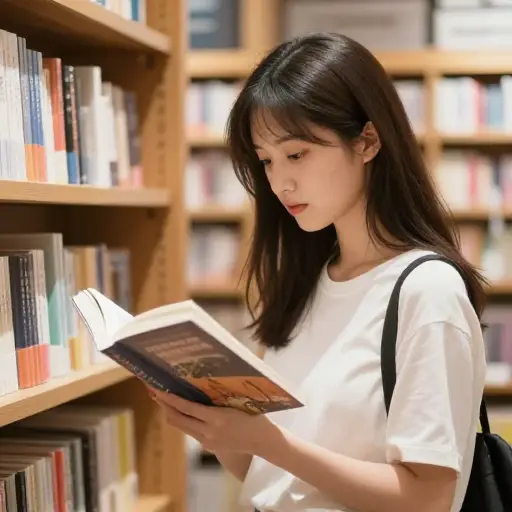 在购买之前，她决定快速翻阅一下这本小说，感受一下其风格。