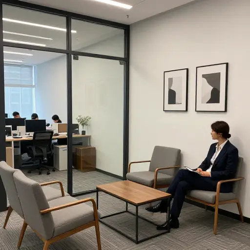 我被要求在外间办公室等候。