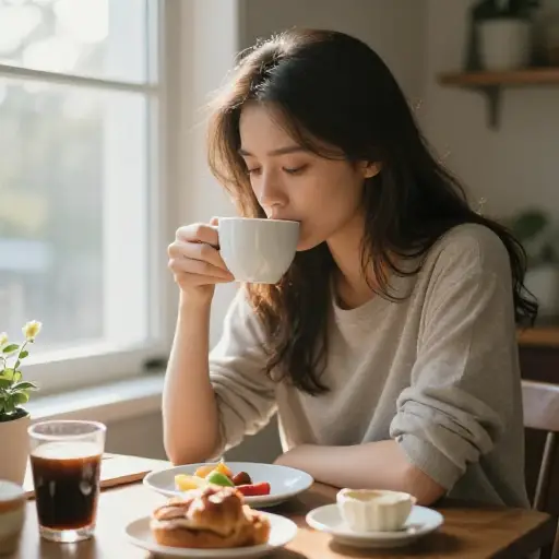 她在早上从来都不怎么爱说话。