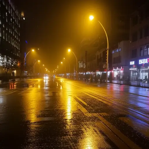昨晚下雨了。