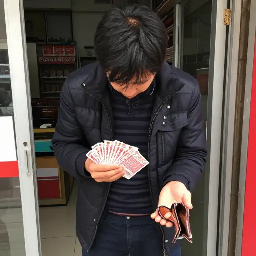 他愚蠢地把所有的钱都花在了彩票上。