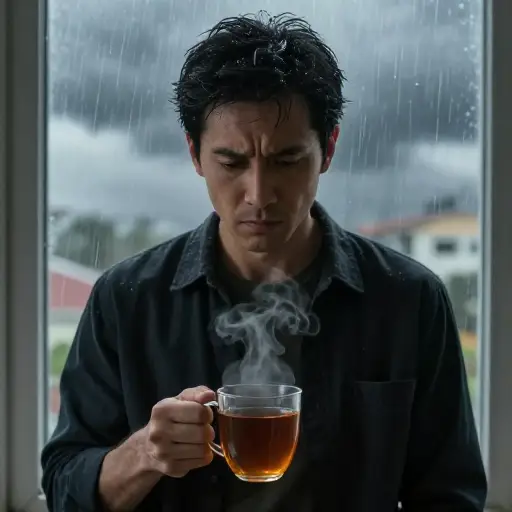 尽管他很生气，但内心仍保持着深深的平静。
