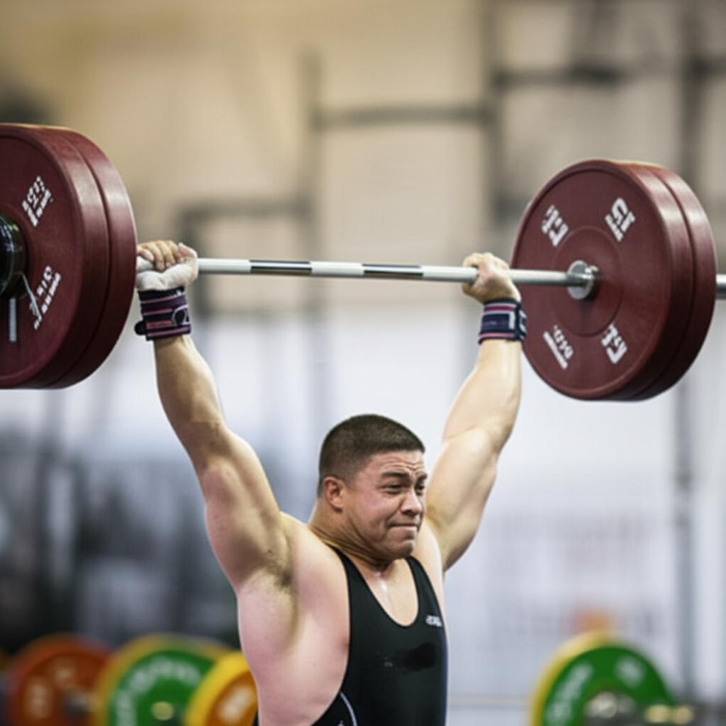 杠铃很重。