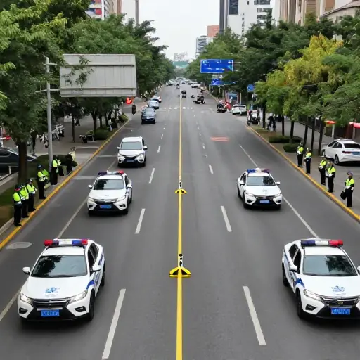 事故发生后，警方封锁了主干道。