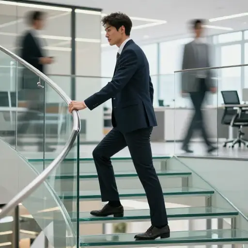 他在公司晋升阶梯上迅速攀升。
