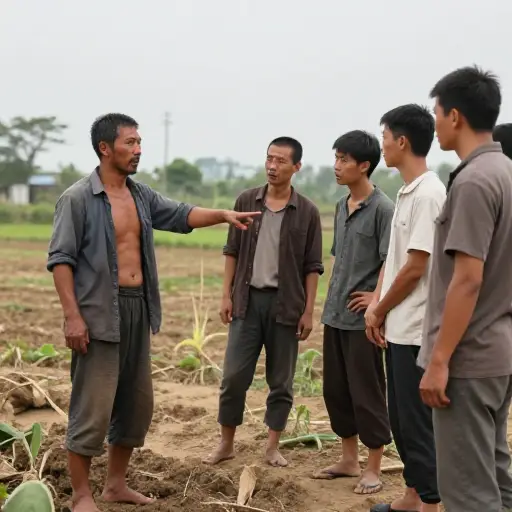 那个粗鲁的农夫被村民们称为粗鄙之人。