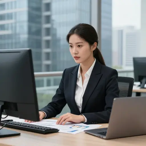她在一家大型投资银行担任金融分析师。