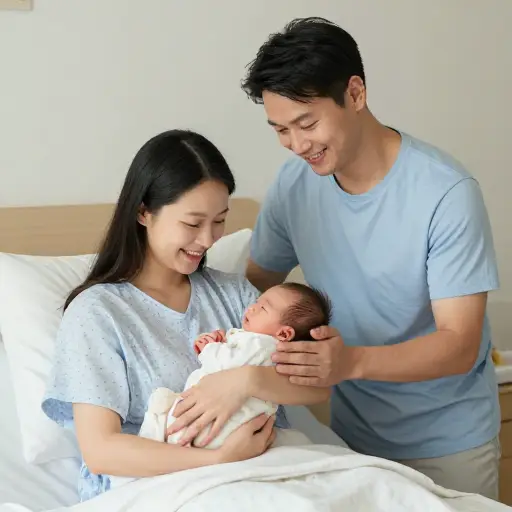 他们第一个孩子的出生让他们充满了喜悦。