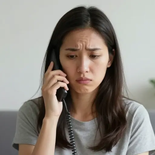 在静静地等待了两分钟后，她挂断了电话。