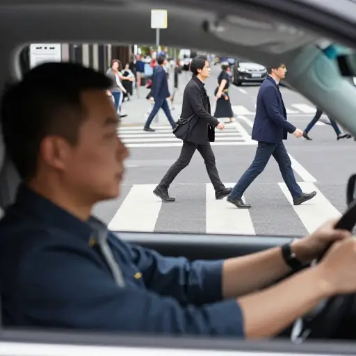 司机必须预测走路的人的动作以避免事故。