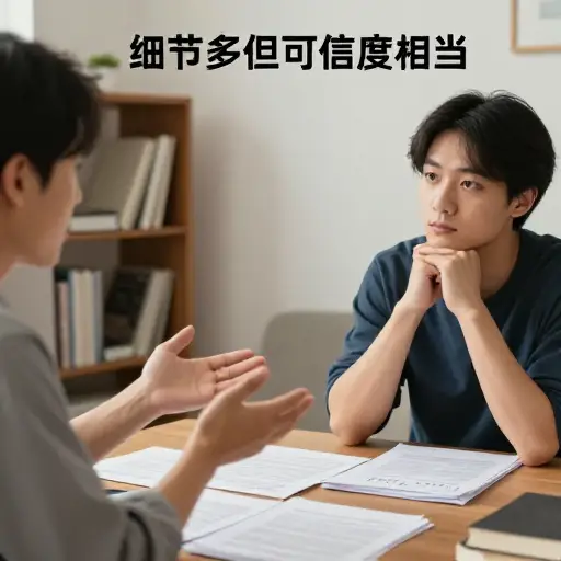 他的叙述细节更多，但严格分析起来，其可信度并没有比她的高出多少。