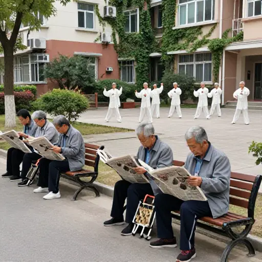这个社区的居民非常同质化，大部分都是退休老人。