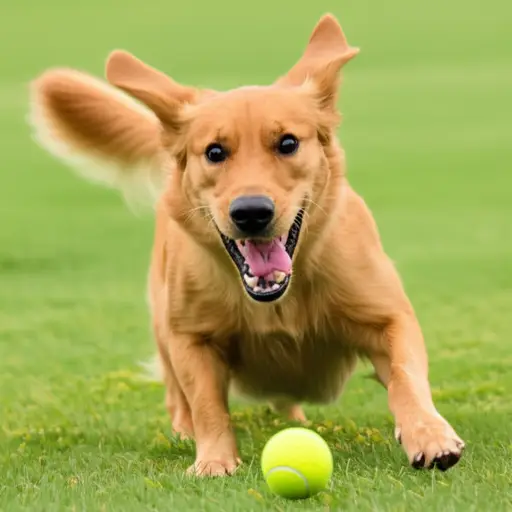 我的金色猎犬Goldie每次看到网球都特别兴奋。