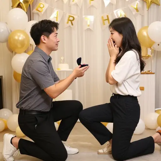 他在我生日那天向我求婚了。