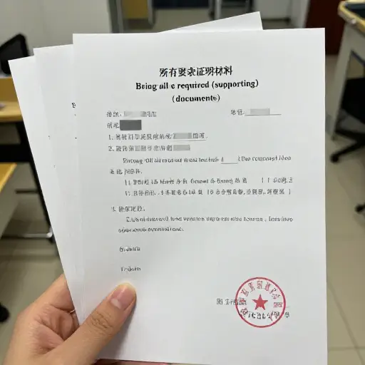 带齐所有要求的证明材料。