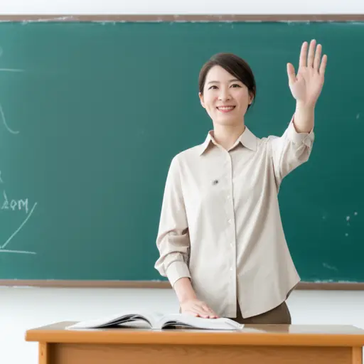 老师向我招手示意让我过去。