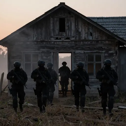 武装士兵袭击了村庄。