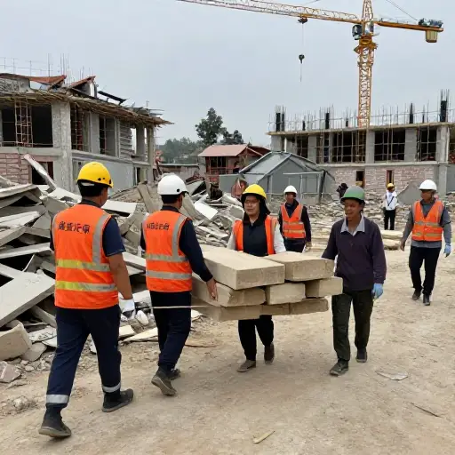 国际援助帮助社区在地震后重建。
