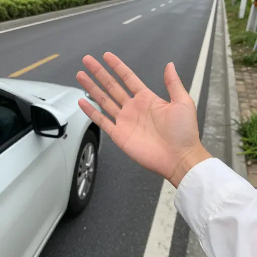 如果你看到汽车、公共汽车或其他车辆，只需招手叫停他们并请求帮助。