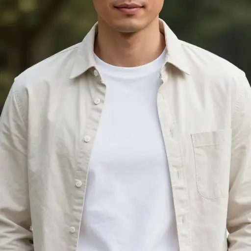 他总是在衬衫下面穿一件汗衫以保持舒适。