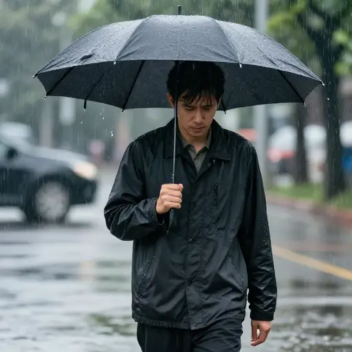 淋雨对身体没有好处。
