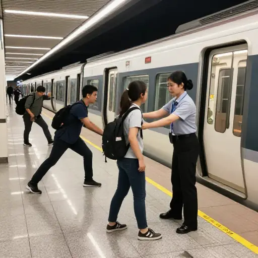 当时多亏她反应快，不然好几位乘客就摔下站台了。